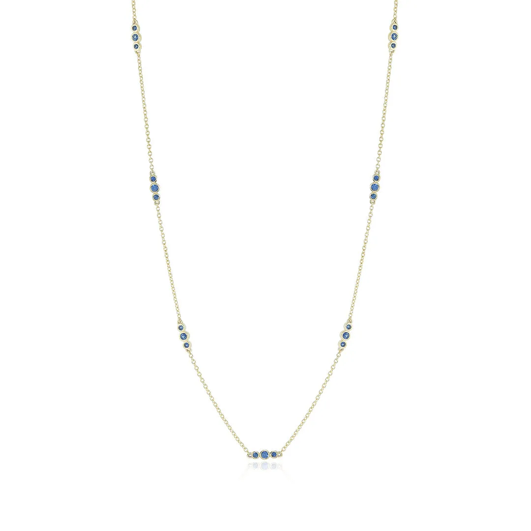 Triplets Necklace in Blue Sapphires
