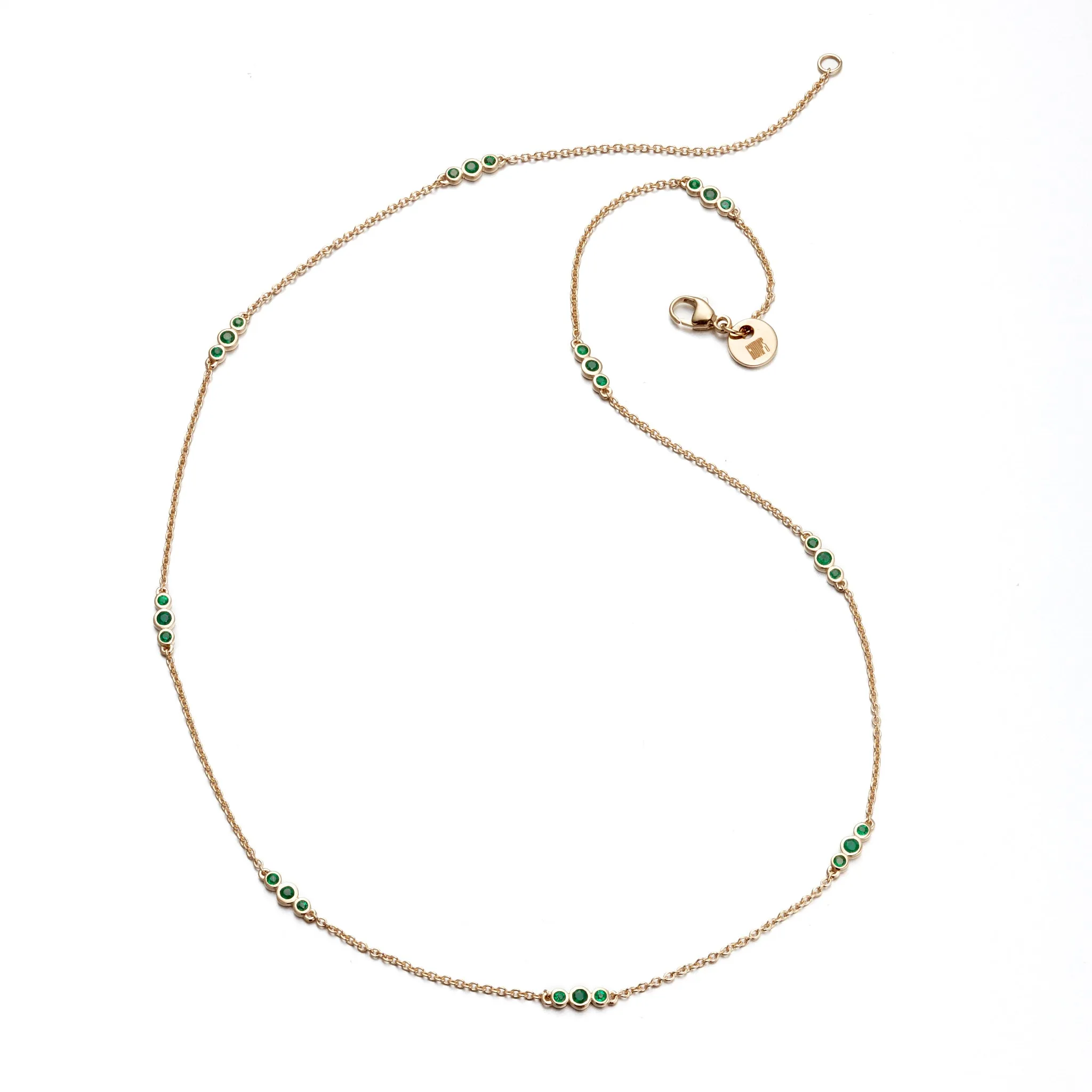 Triplets Necklace in Emeralds