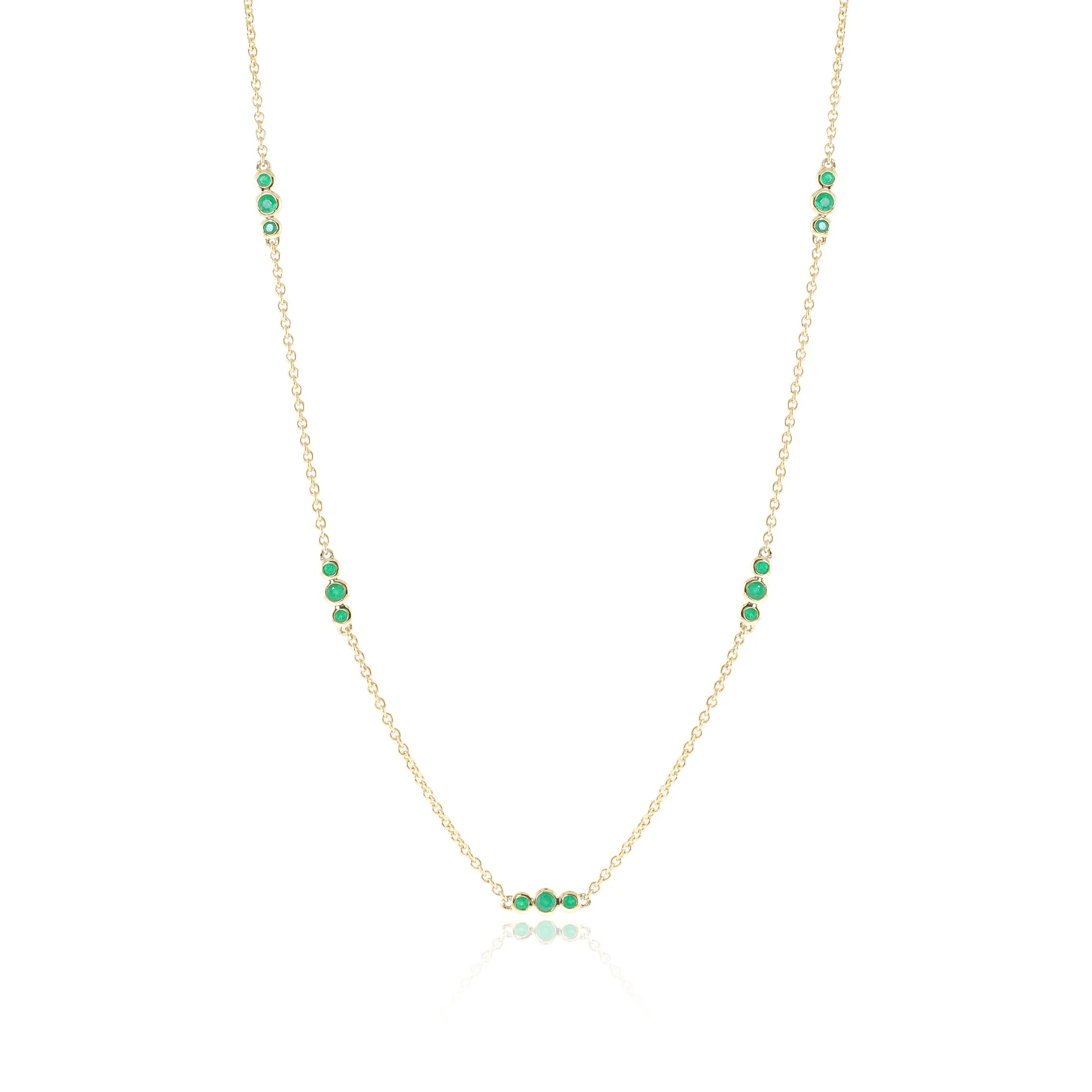 Triplets Necklace in Emeralds