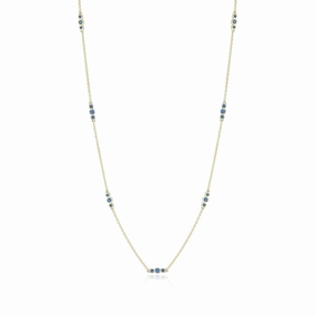 Triplets Necklace in Blue Sapphires