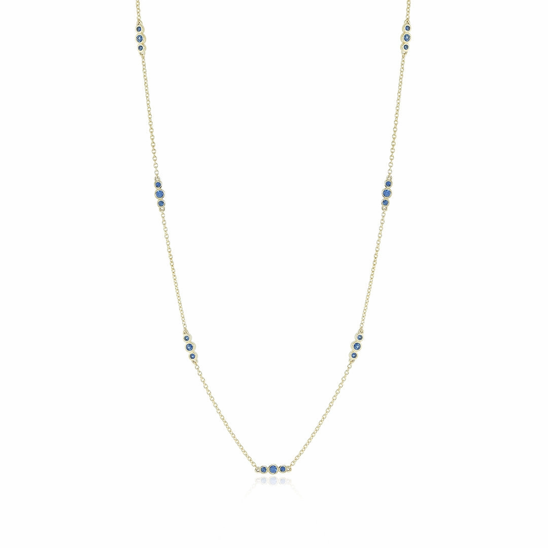 Triplets Necklace in Blue Sapphires