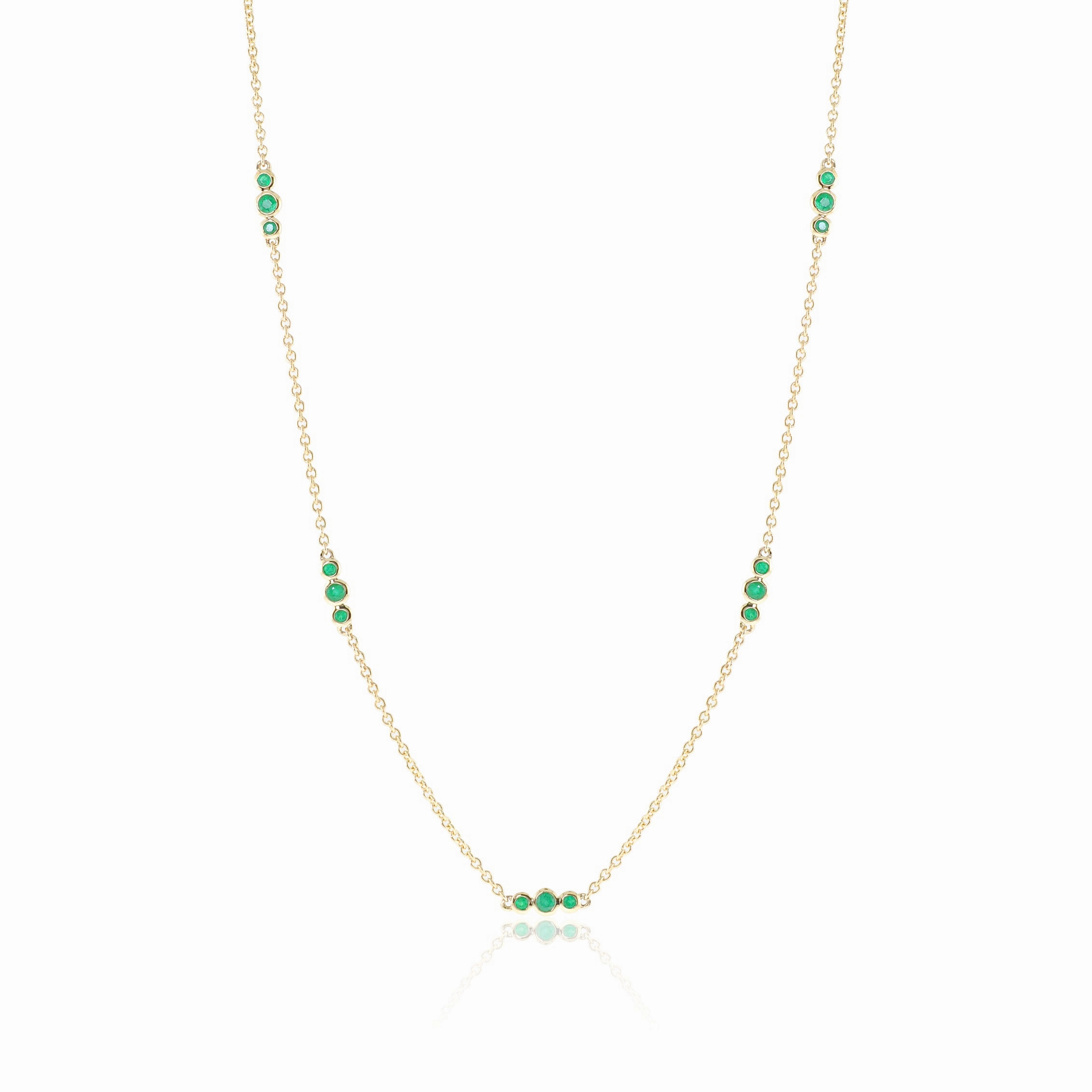 Triplets Necklace in Emeralds