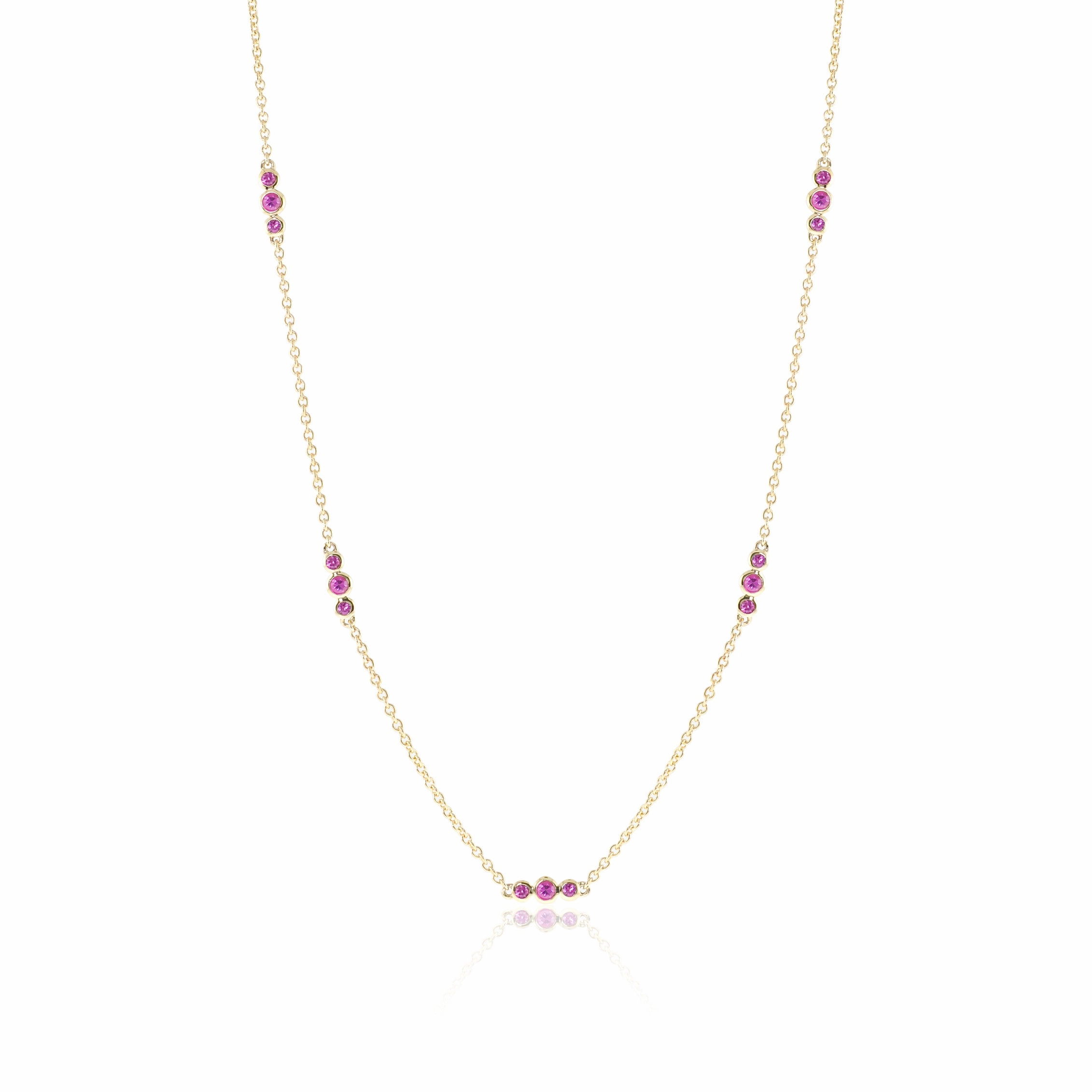 Triplets Necklace in Pink Sapphires