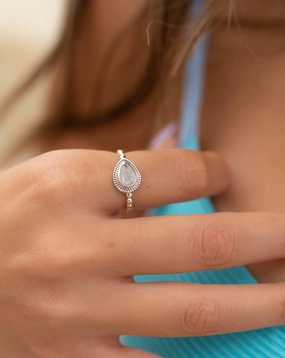 Tulum Moonstone Ring~ Sterling Silver 925 ~ MR255
