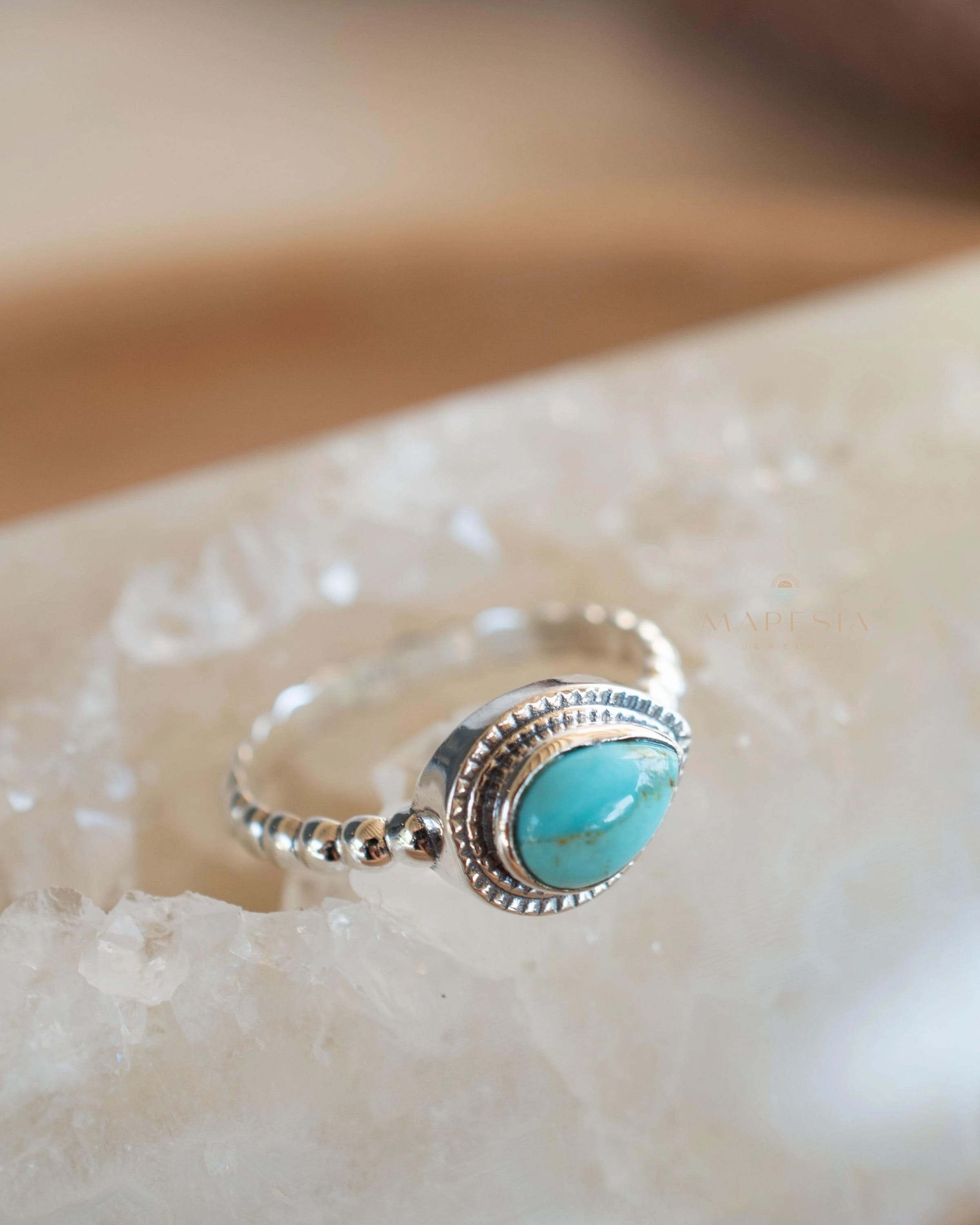 Tulum Turquoise Ring ~ Sterling Silver 925 ~MR243