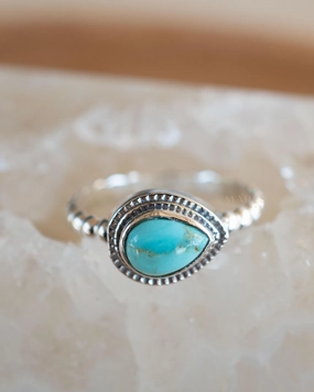 Tulum Turquoise Ring ~ Sterling Silver 925 ~MR243