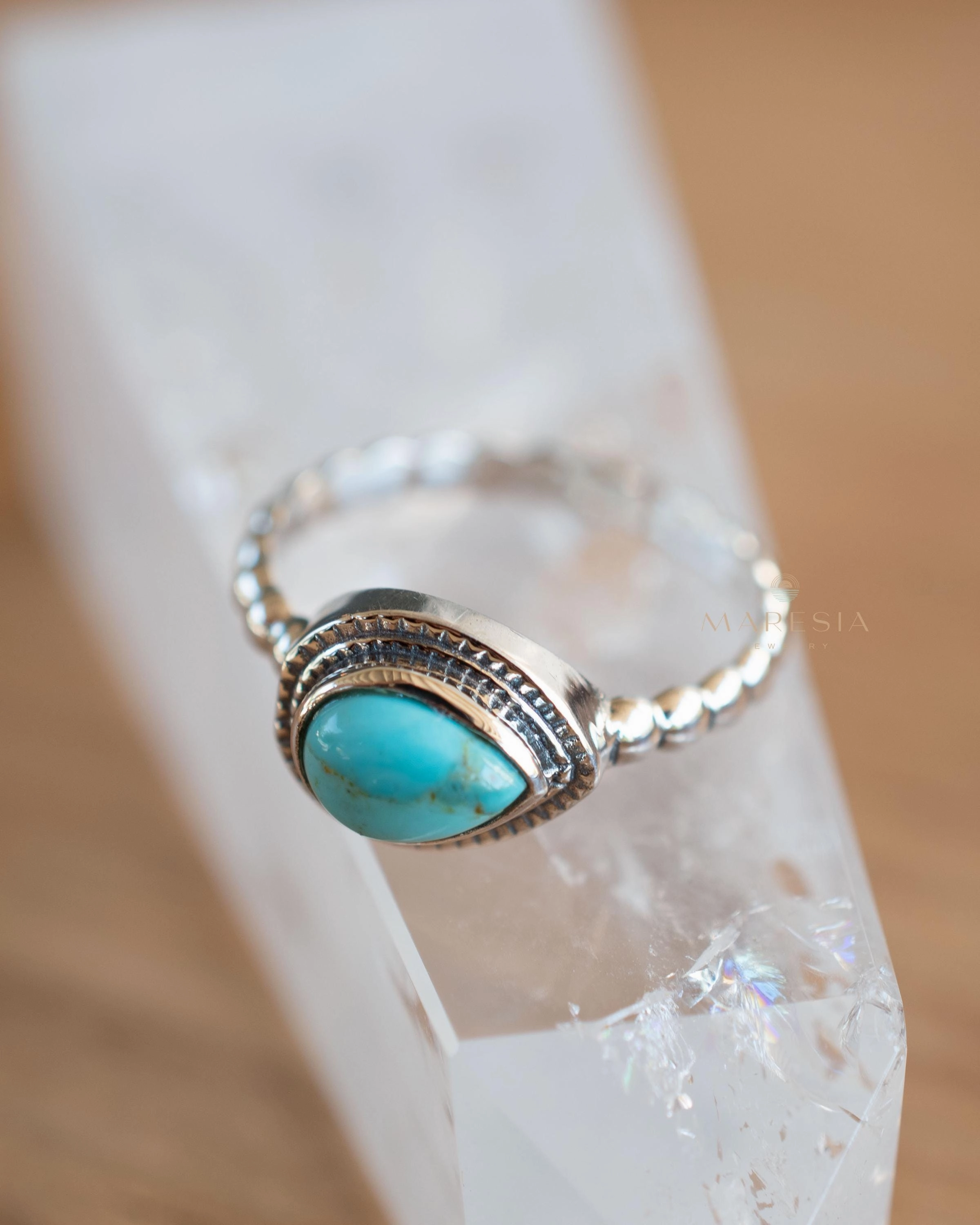 Tulum Turquoise Ring ~ Sterling Silver 925 ~MR243
