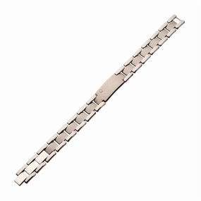 Tungsten Carbide Lab Grown Diamond 14mm Hammered ID Sizeable Link Bracelet