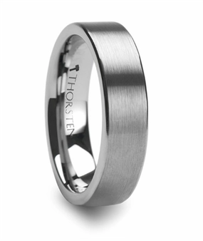 Tungsten Carbide Messalina 6mm Flat Brushed Finish Wedding Band