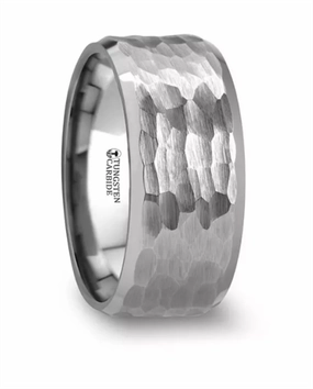 Tungsten Martel 8mm Hammered Finish Wedding Band