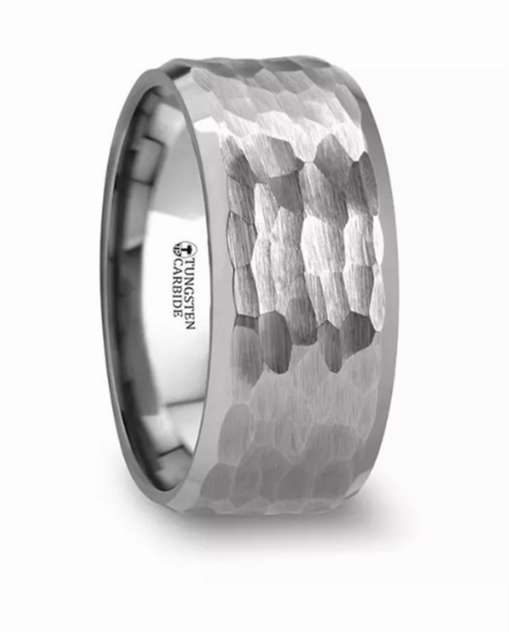 Tungsten Martel 8mm Hammered Finish Wedding Band