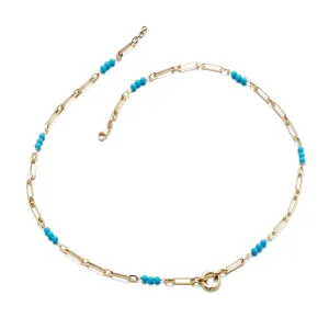 Turquoise Charm Ring Necklace