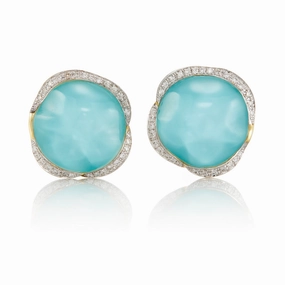 Turquoise & Topaz Pool Doublet Earrings