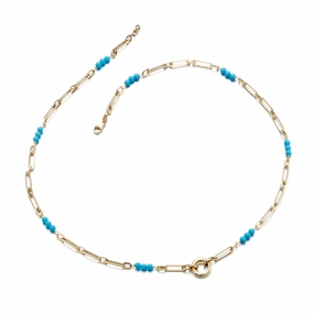 Turquoise Charm Ring Necklace