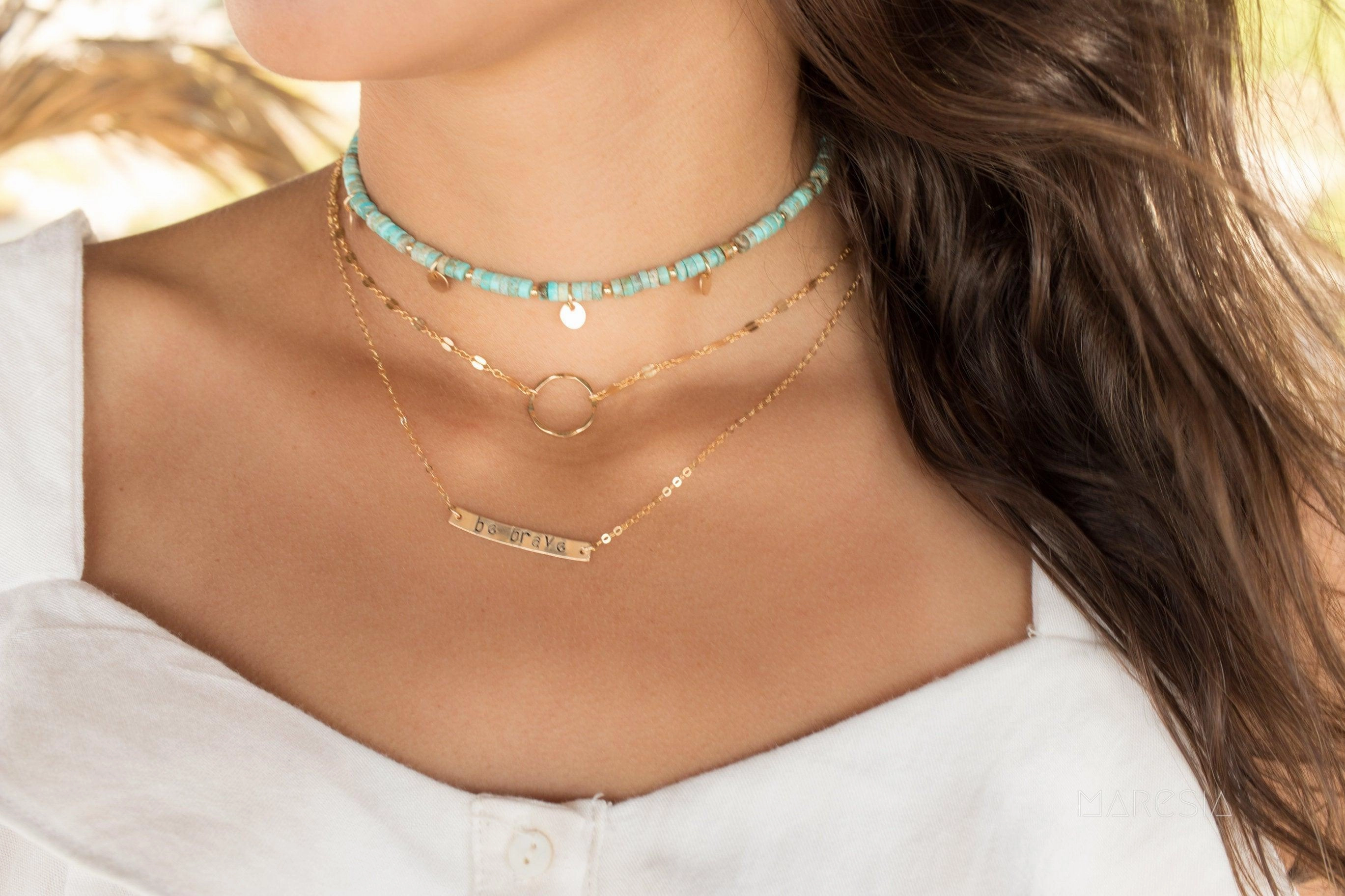 Turquoise Choker ~ Sterling Silver 925 or Gold Filled