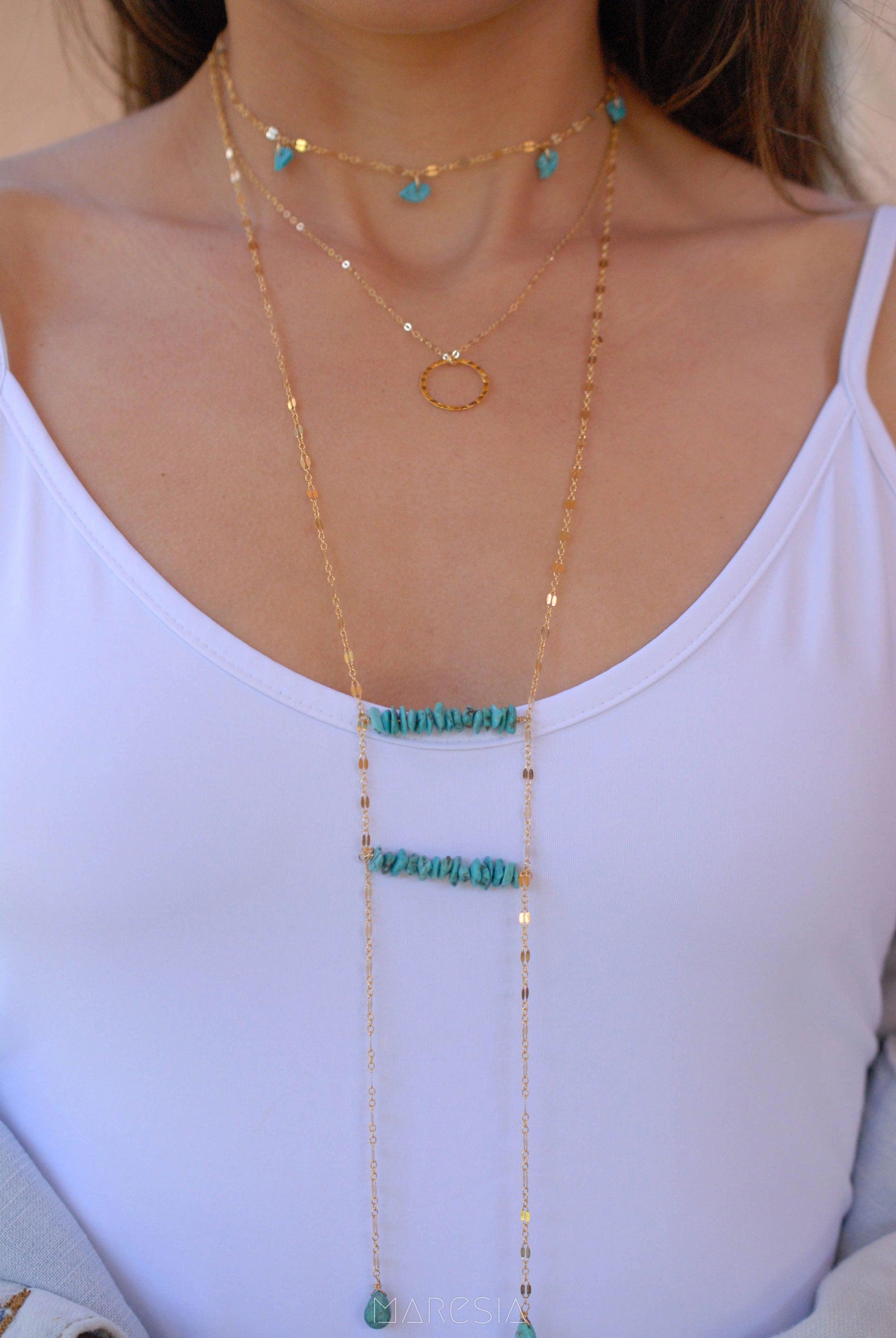 Turquoise Choker ~ Sterling Silver 925 or Gold Filled~MN024