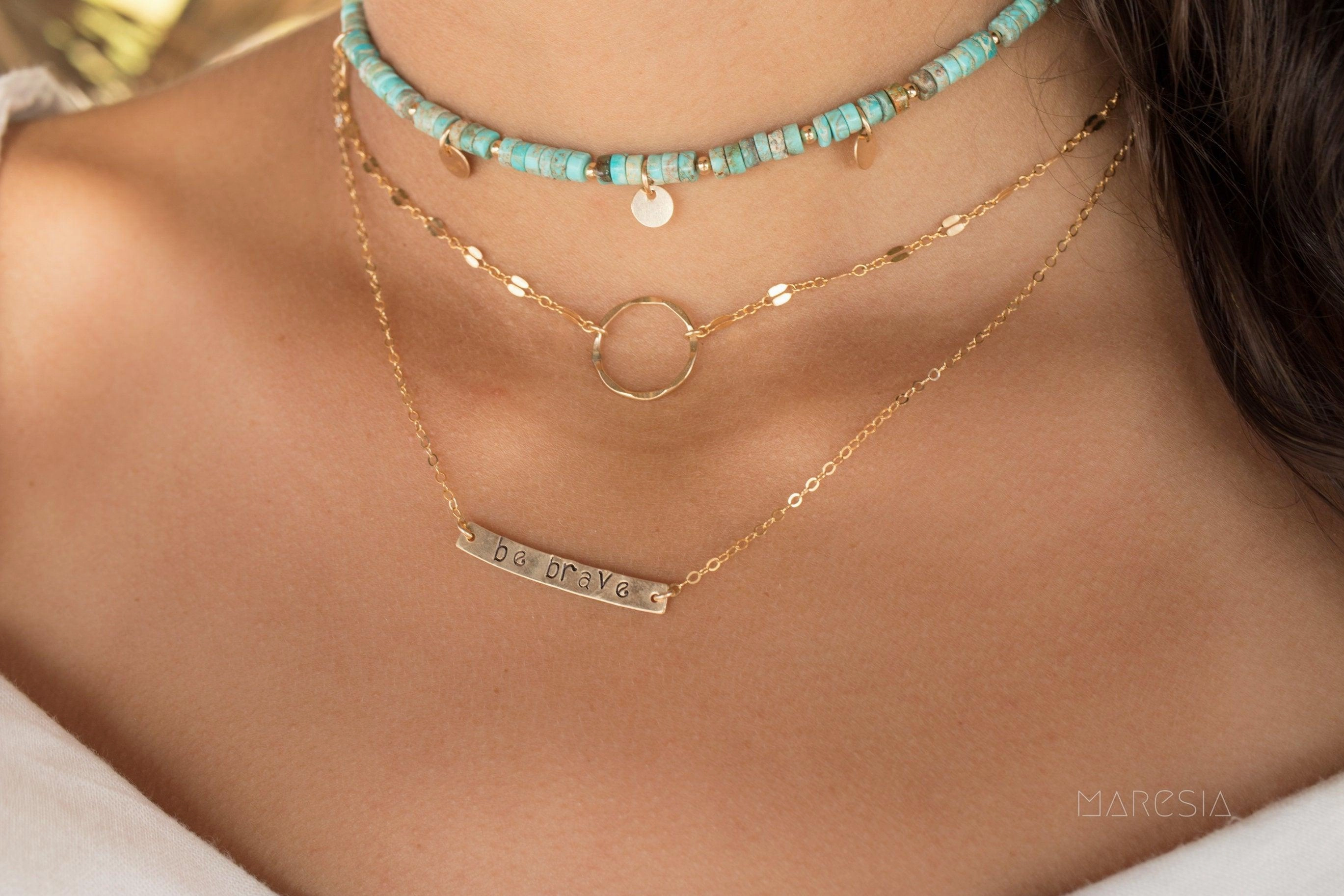Turquoise Choker ~ Sterling Silver 925 or Gold Filled