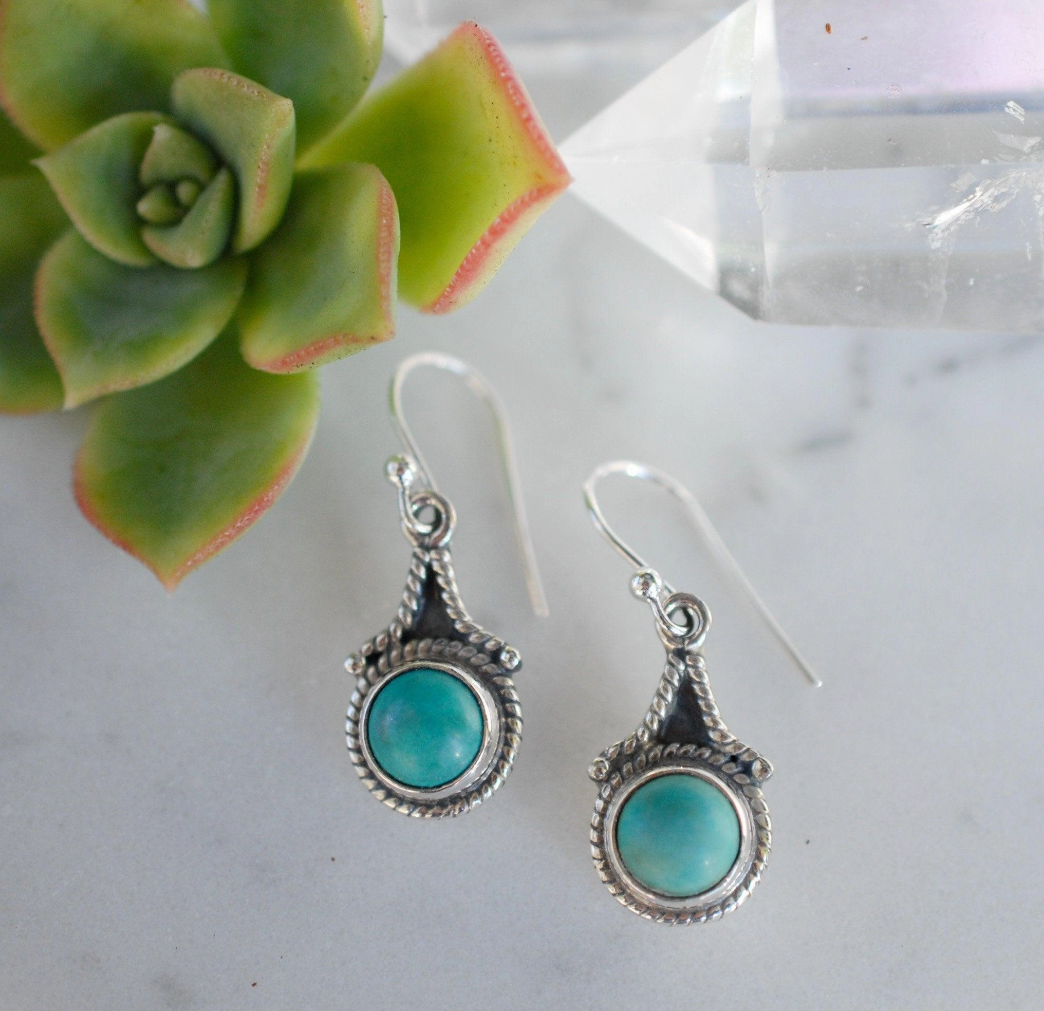 Turquoise Earrings ~ Sterling Silver 925 ~ ME148
