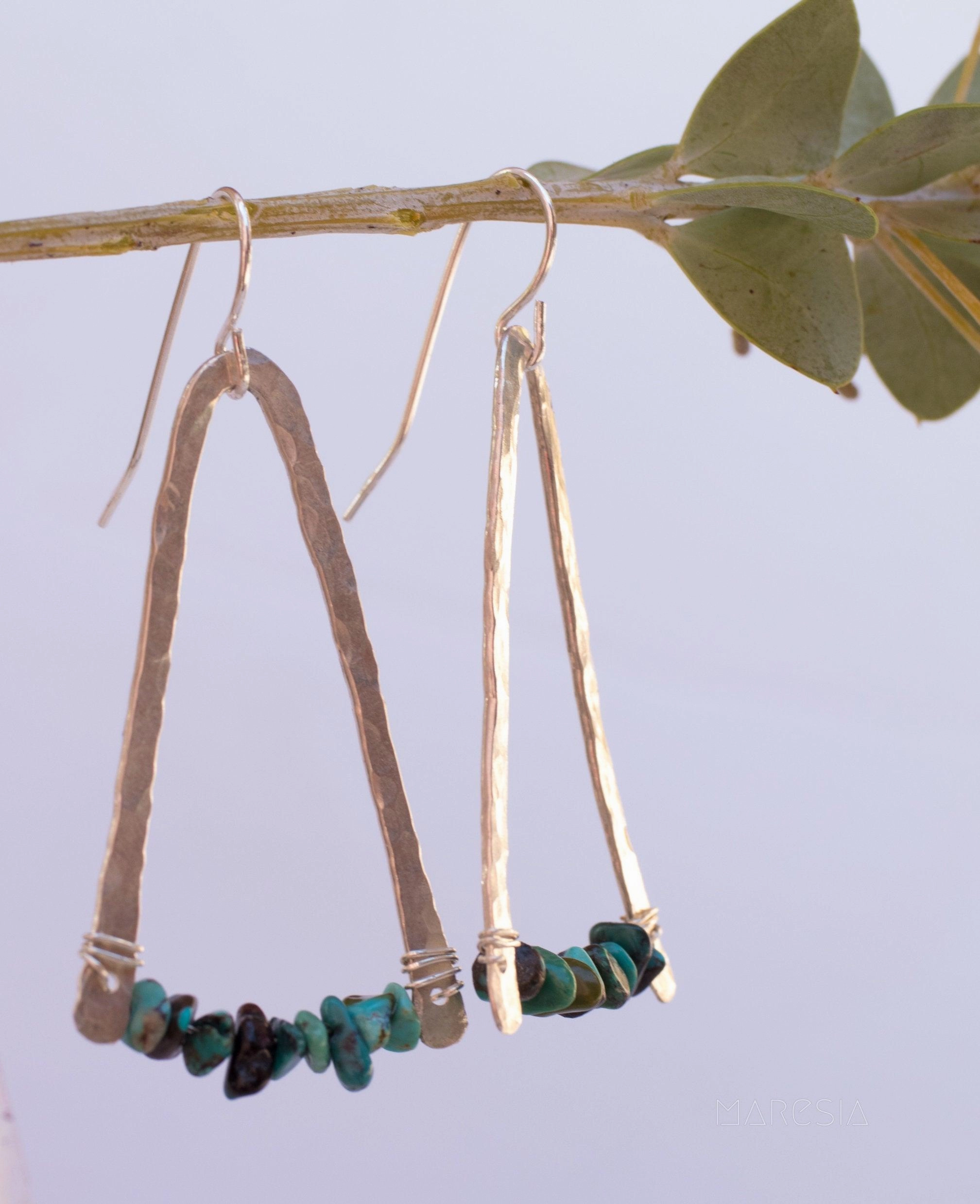 Turquoise Earrings ~ Sterling Silver 925 or Gold Filled ~ ME154