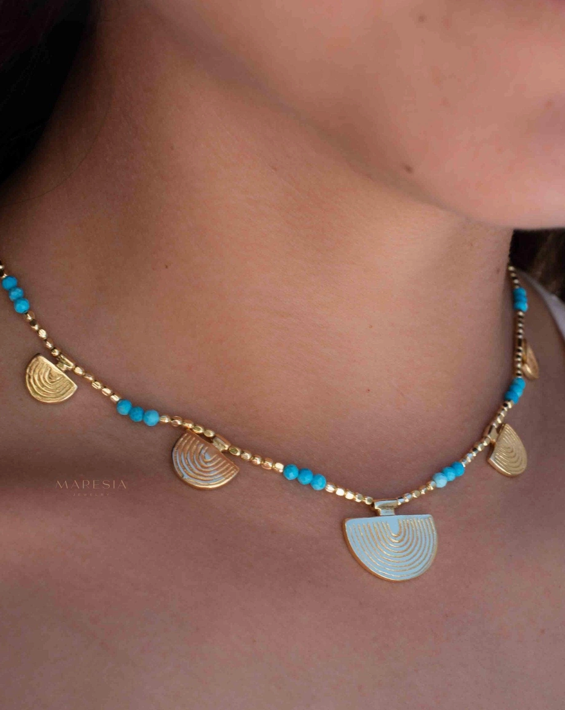 Turquoise Necklace ~ Gold Plated 18k ~ MN137