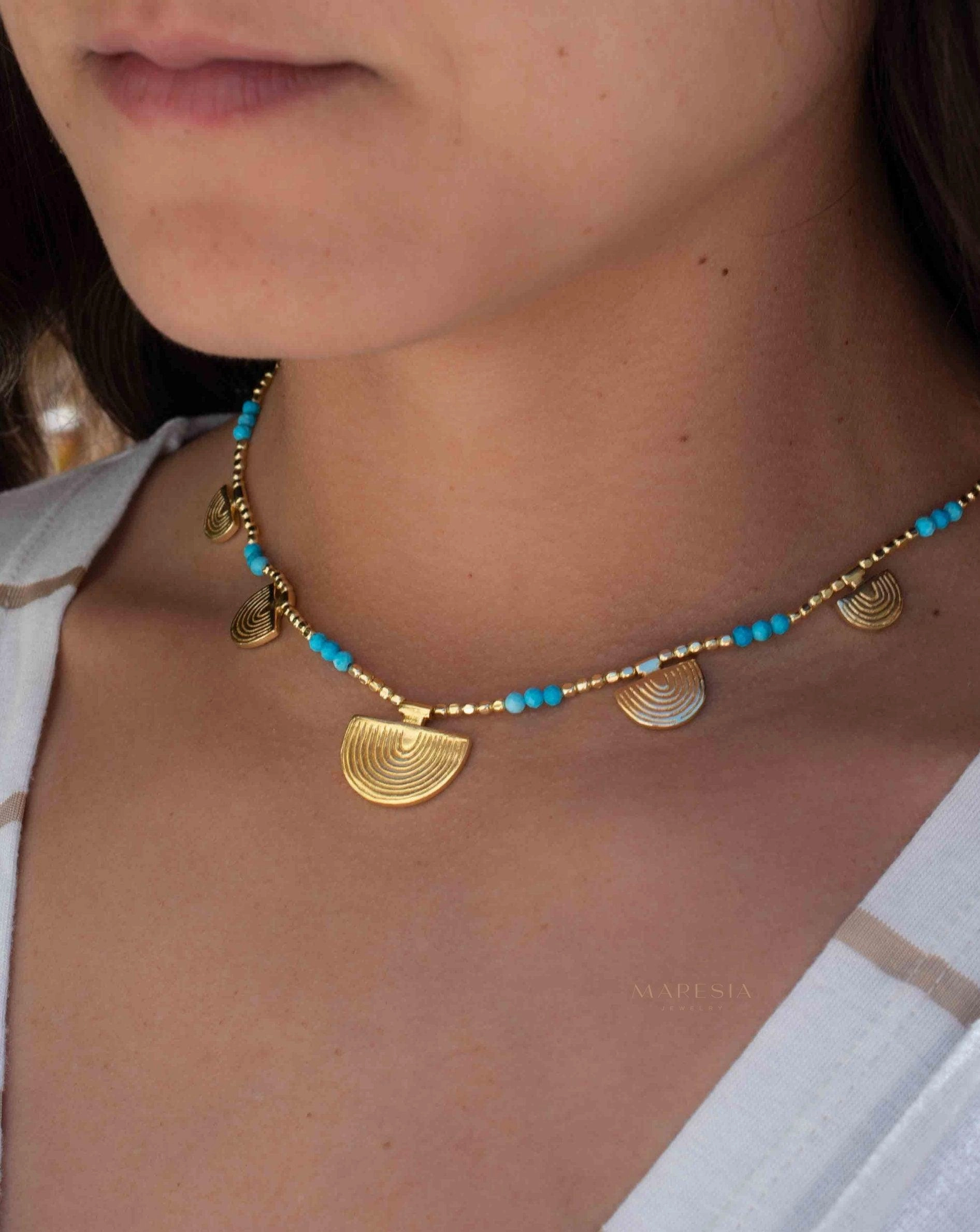 Turquoise Necklace ~ Gold Plated 18k ~ MN137