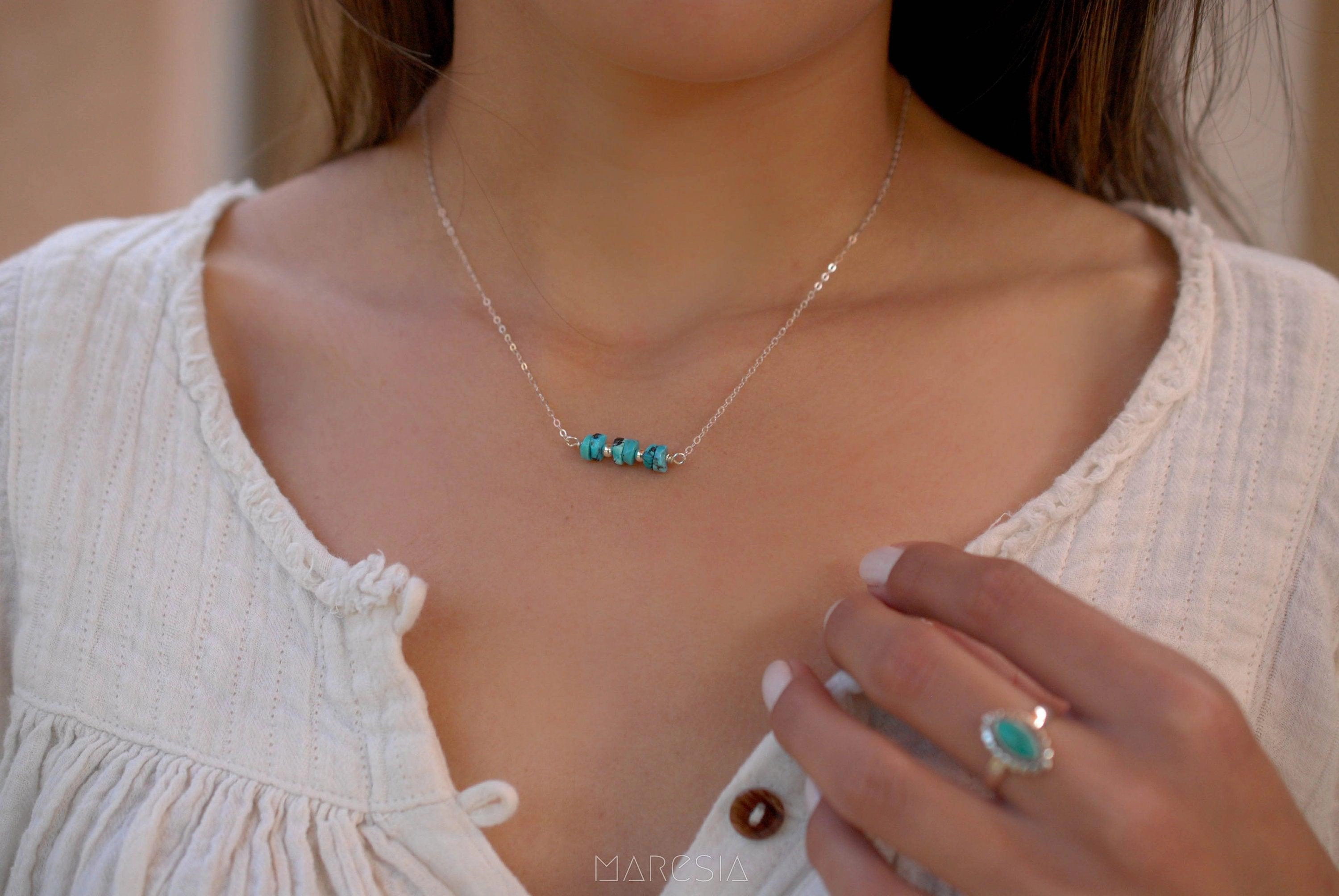 Turquoise necklace~ Sterling Silver 925 or Gold Filled~MN021