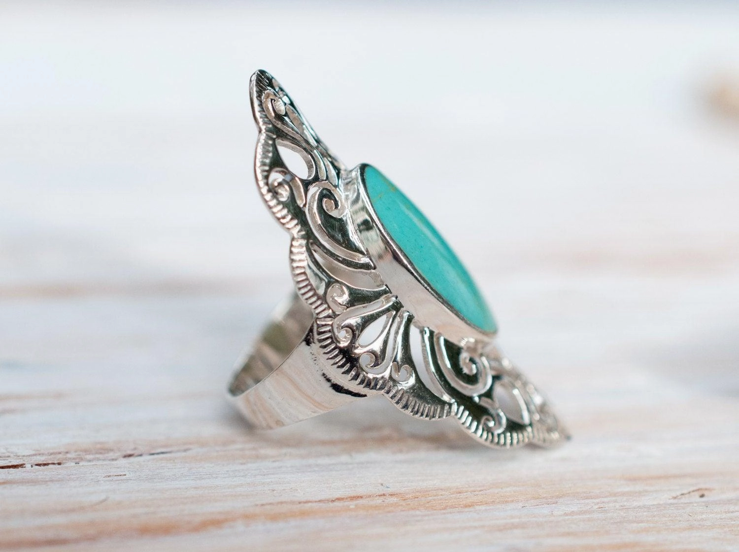 Turquoise Ring ~ Sterling Silver 925 ~  MR137