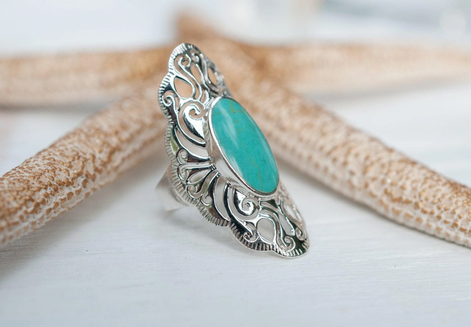 Turquoise Ring ~ Sterling Silver 925 ~  MR137