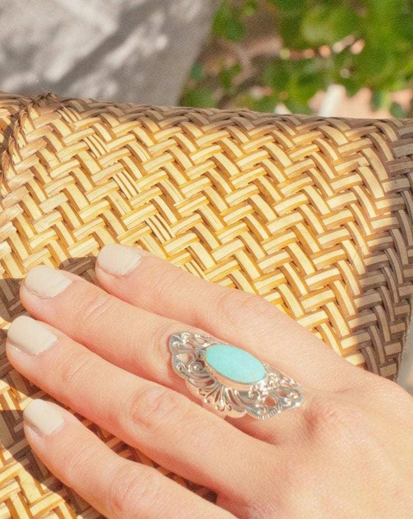 Turquoise Ring ~ Sterling Silver 925 ~  MR137