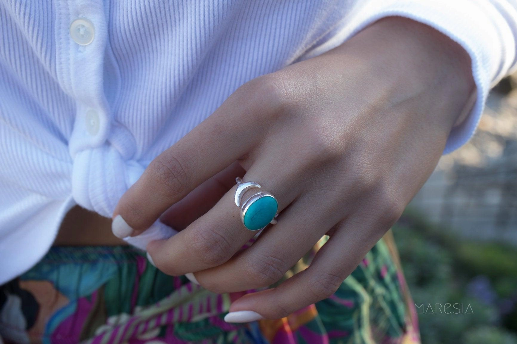 Turquoise Ring ~ Sterling Silver 925 ~ MR178