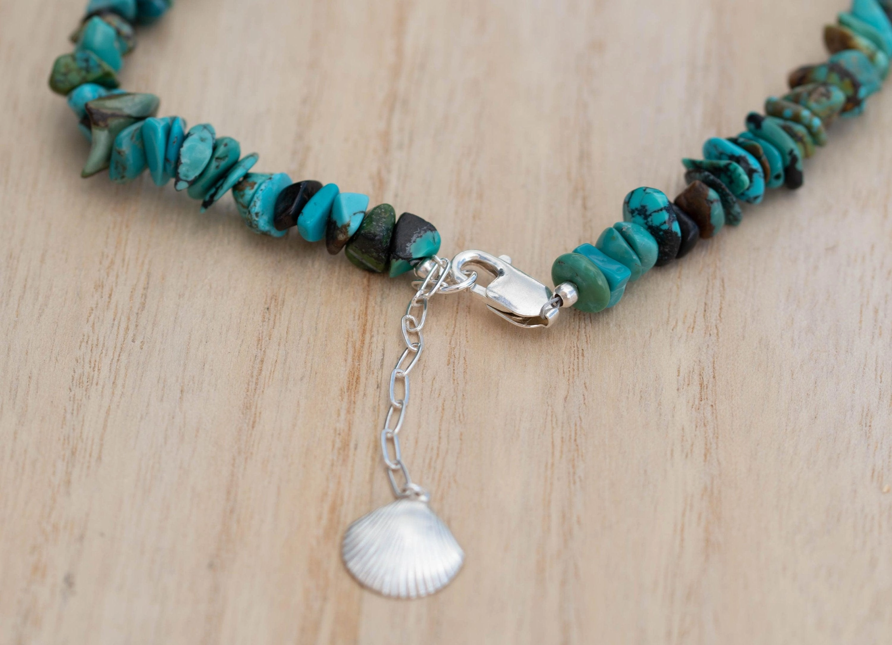 Turquoise Shell necklace ~ Sterling Silver 925 ~ MN058