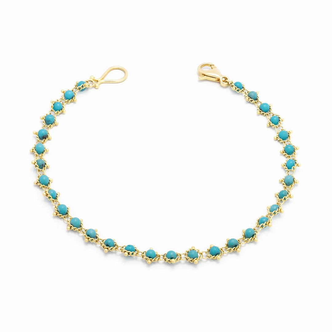 Turquoise Woven Textile Bracelet
