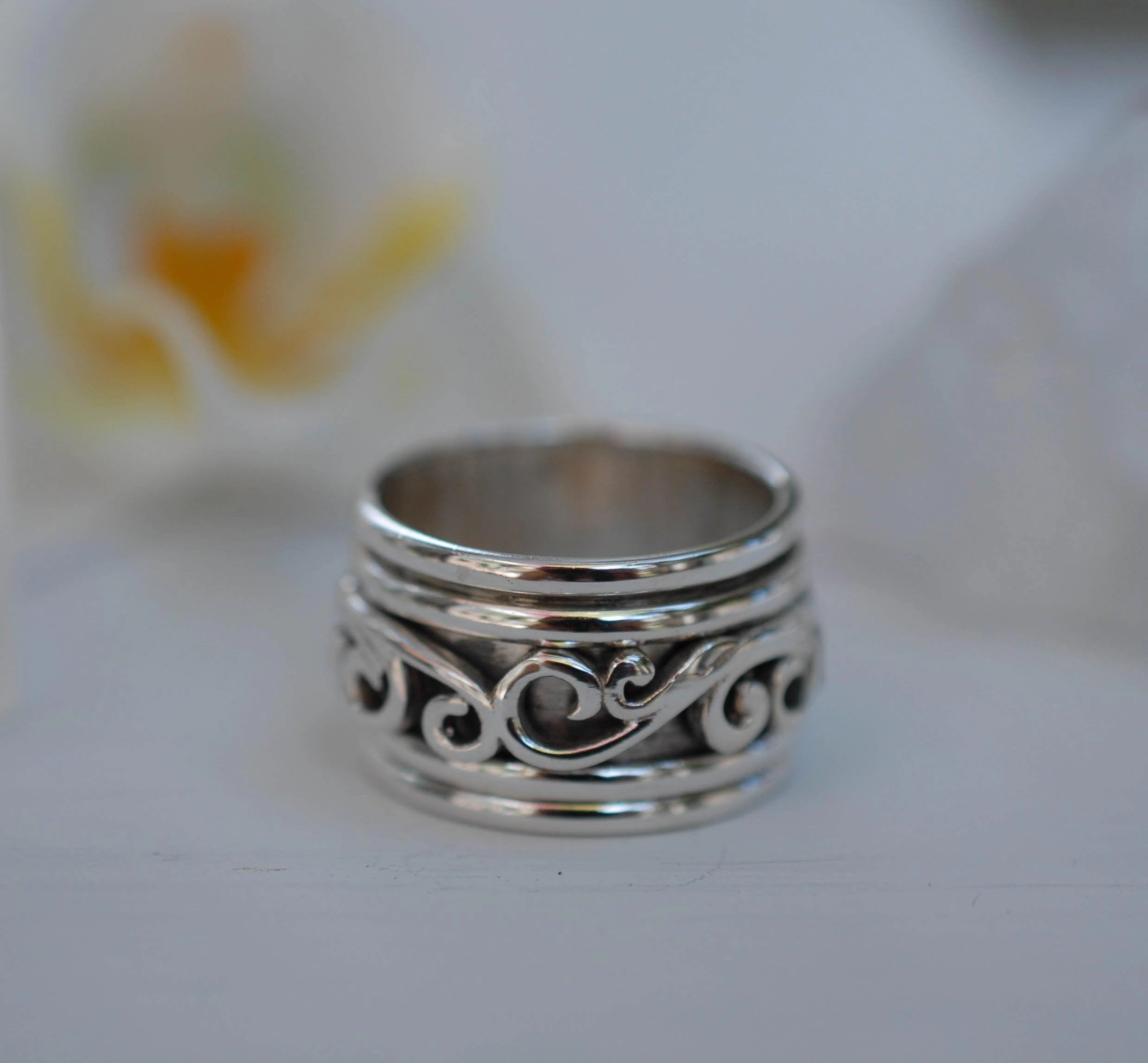 Unisex Spinner Ring ~Sterling Silver 925 ~MS015