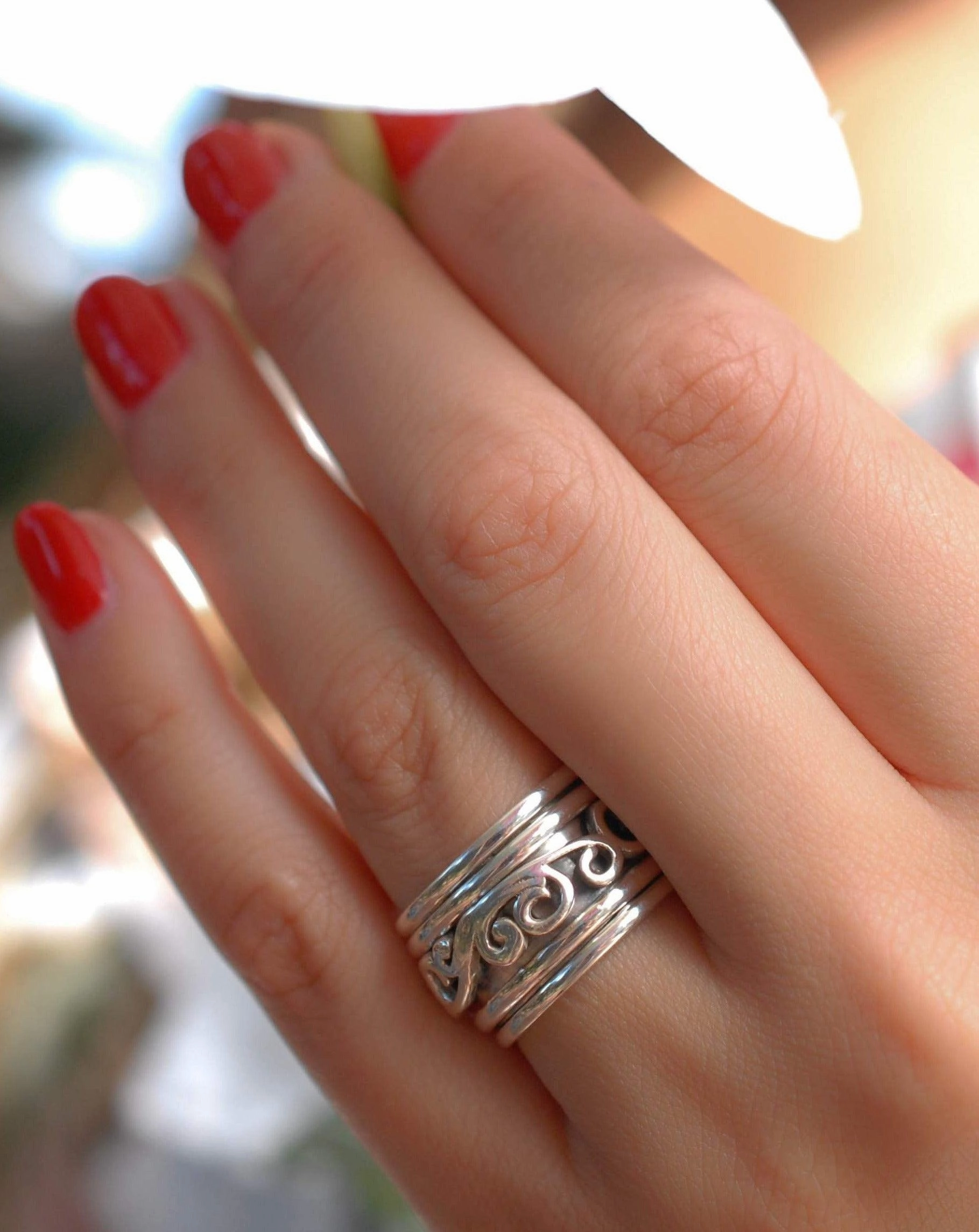 Unisex Spinner Ring ~Sterling Silver 925 ~MS015