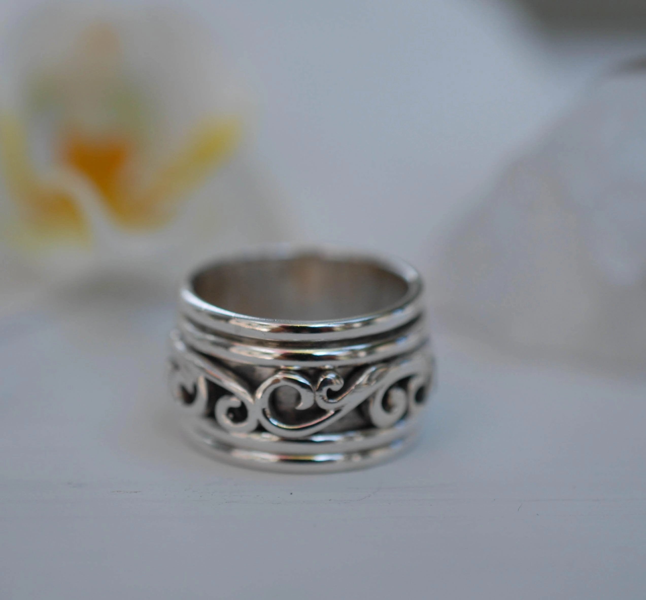 Unisex Spinner Ring ~Sterling Silver 925 ~MS015