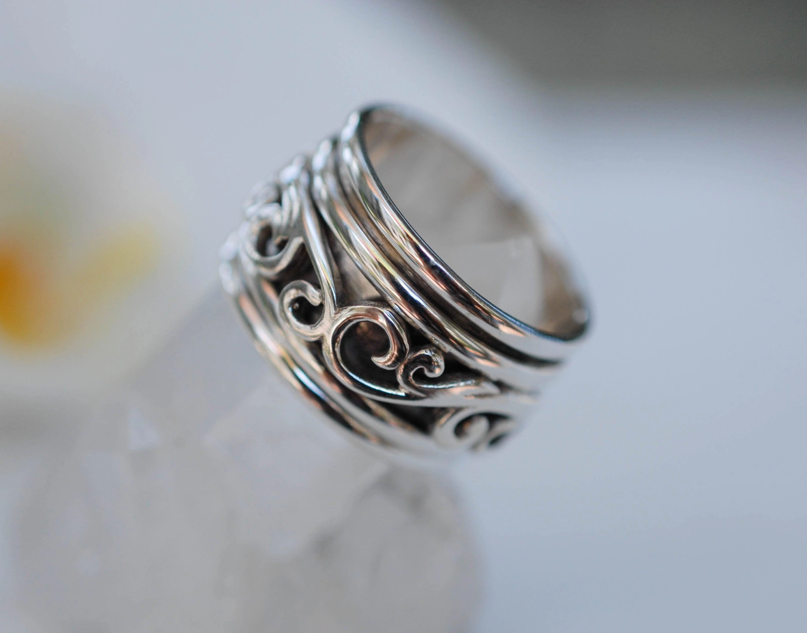 Unisex Spinner Ring ~Sterling Silver 925 ~MS015