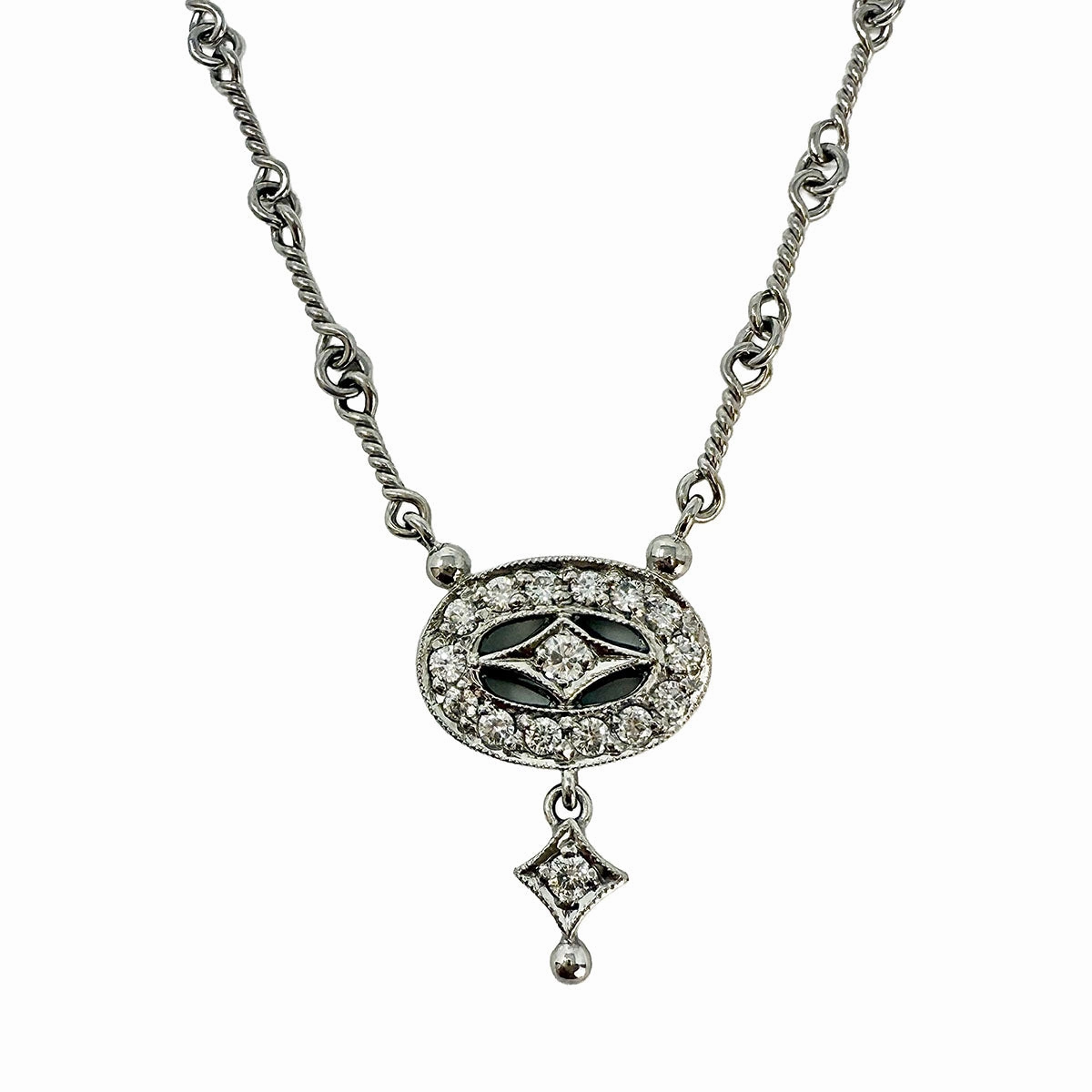 Varna 18K White Gold Diamond Pendant Necklace