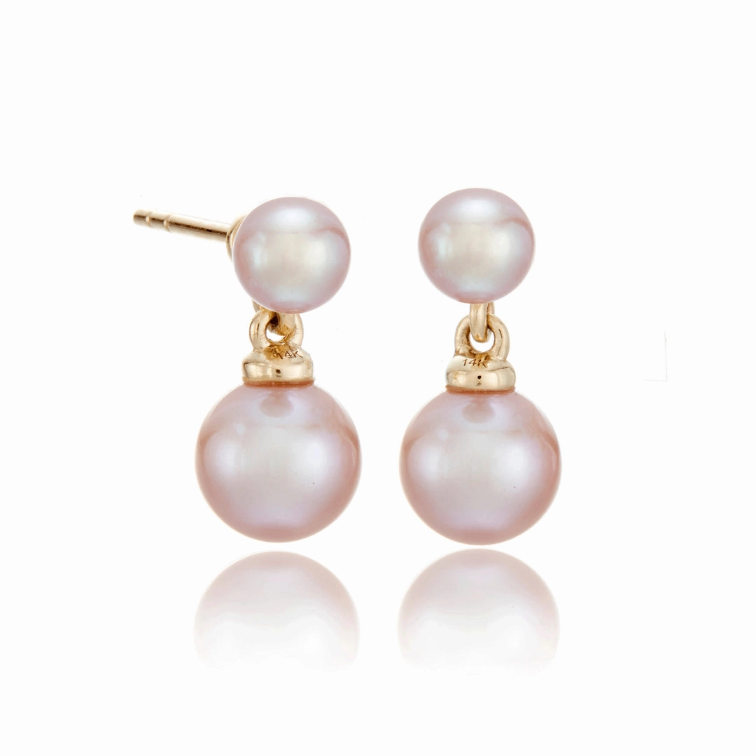 Victoria Earrings in Pink Pearls