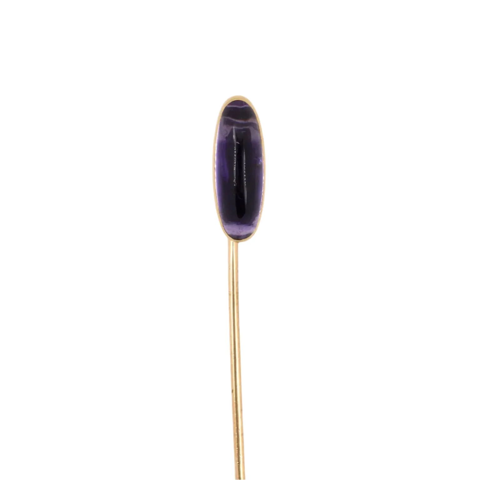 Victorian Carrington & Co. Amethyst Elongated Oval Stick Pin