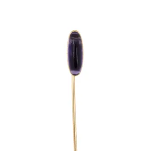 Victorian Carrington & Co. Amethyst Elongated Oval Stick Pin