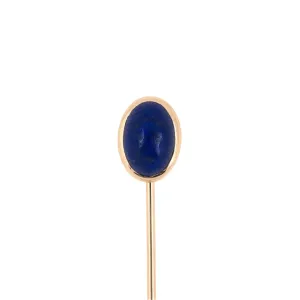 Victorian Dreher Lapis Oval Stick Pin