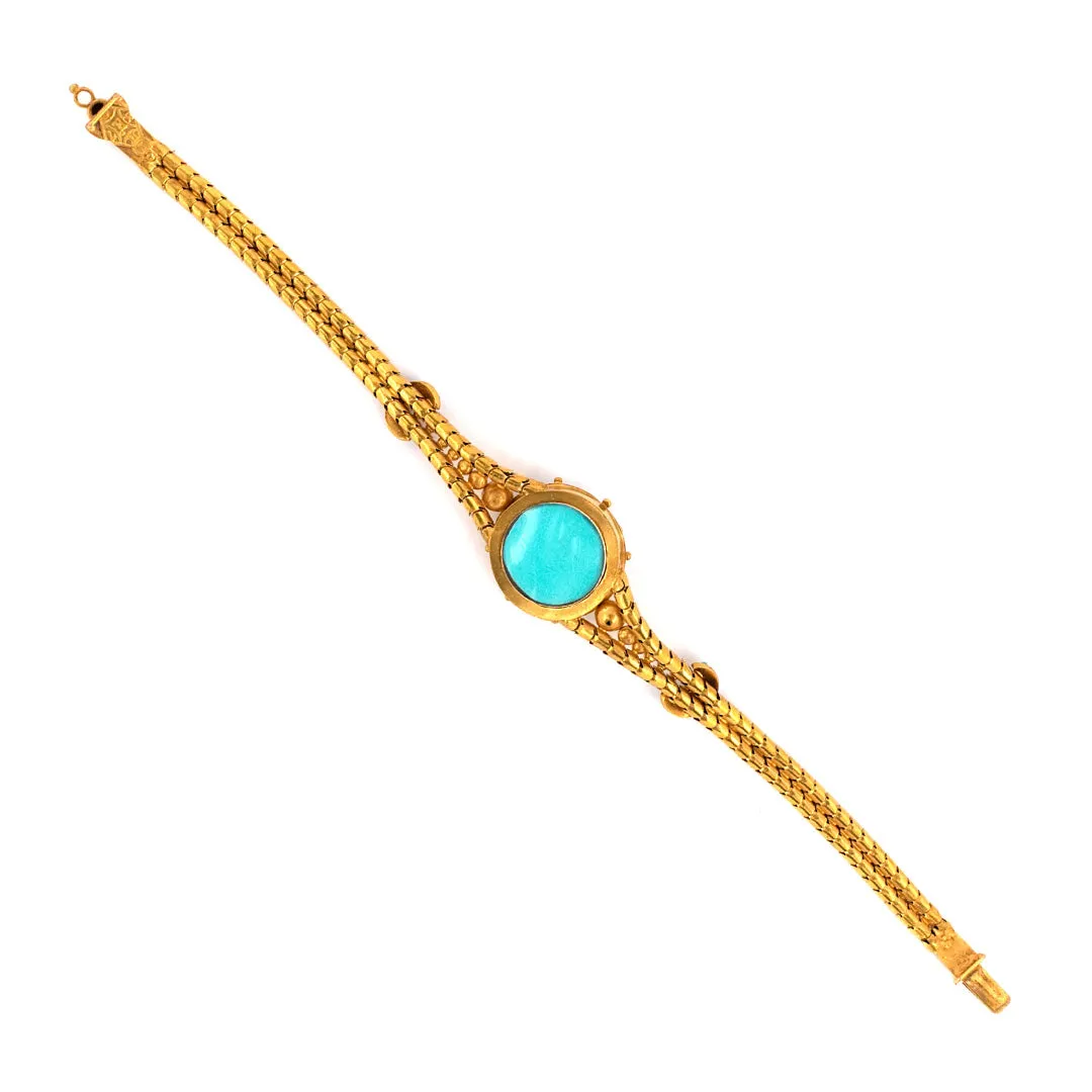 Victorian Turquoise Snake Locket Bracelet
