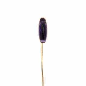 Victorian Carrington & Co. Amethyst Elongated Oval Stick Pin