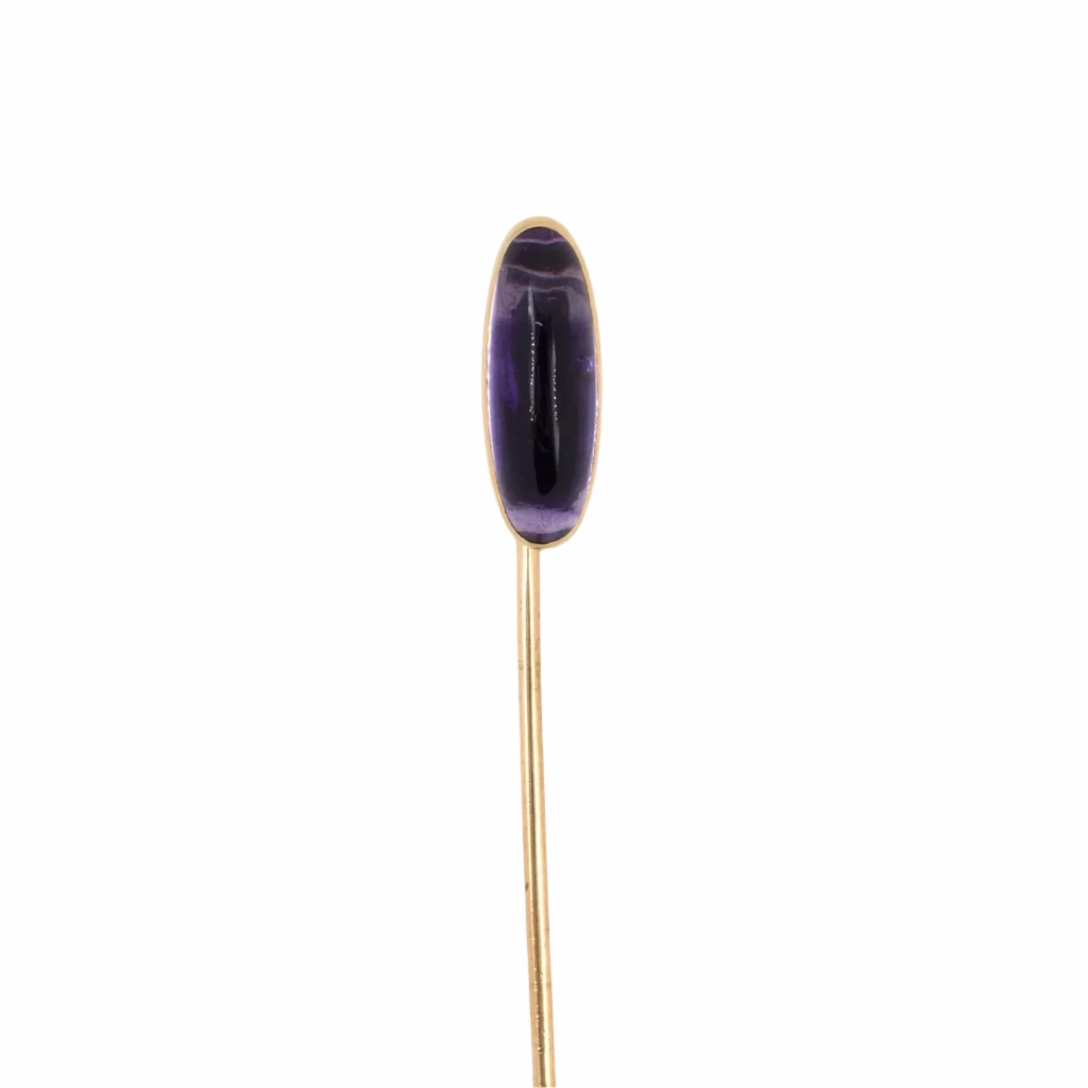 Victorian Carrington & Co. Amethyst Elongated Oval Stick Pin