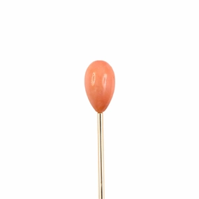 Victorian Coral Teardrop Stick Pin