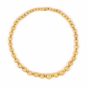 Victorian Etruscan Revival Graduated Bead Necklace