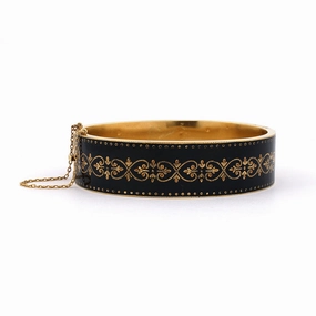 Victorian Gold & Enamel Bangle Bracelet