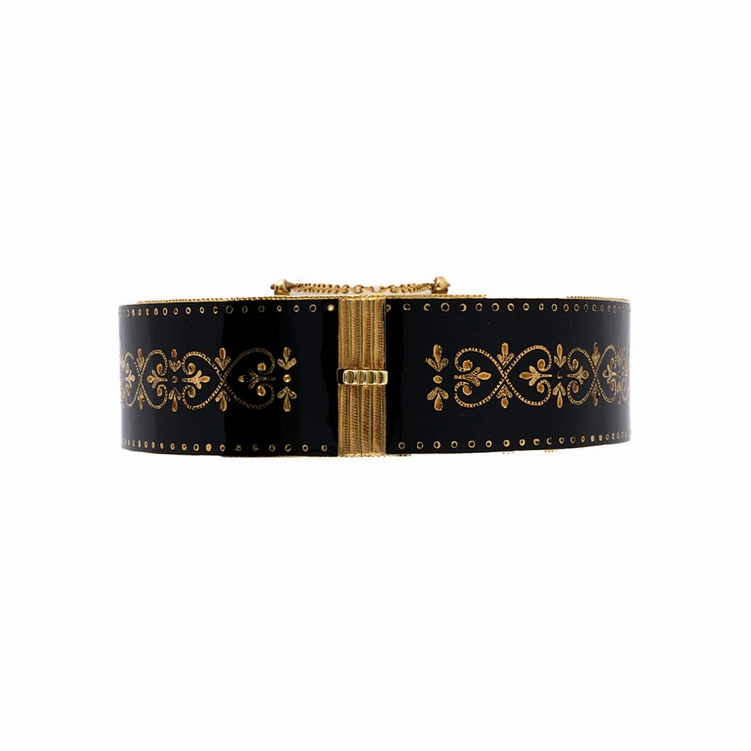 Victorian Gold & Enamel Bangle Bracelet