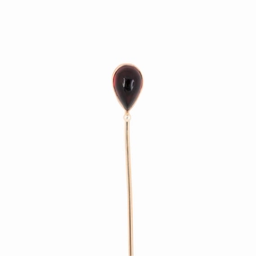 Victorian Pear-Shaped Garnet & Pearl Stick Pin