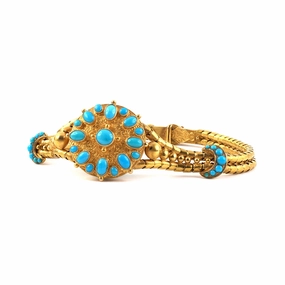 Victorian Turquoise Snake Locket Bracelet